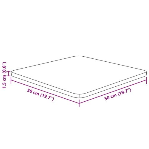 Квадратен плот за маса, 50x50x1,5 см, необработен дъб масив