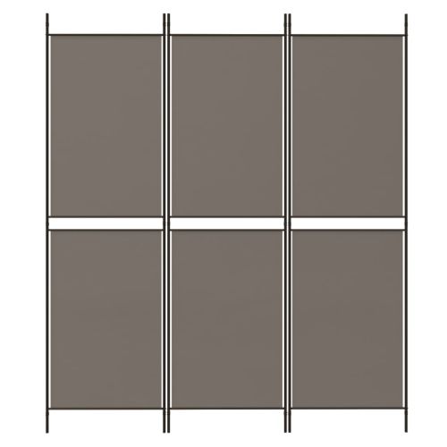 Параван за стая, 3 панела, антрацит, 150x200 cм, текстил