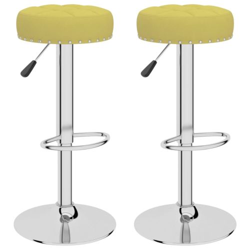 Бар табуретки, 2 бр, зелени, текстил