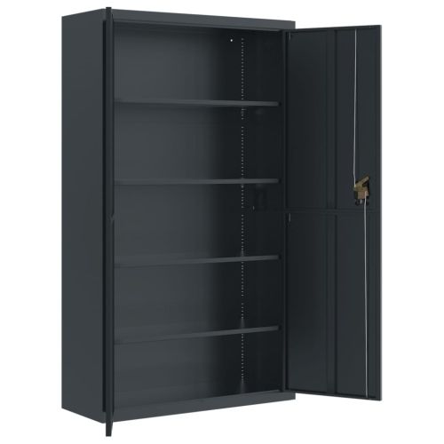 Шкаф за папки антрацит 105x40x180 см стомана