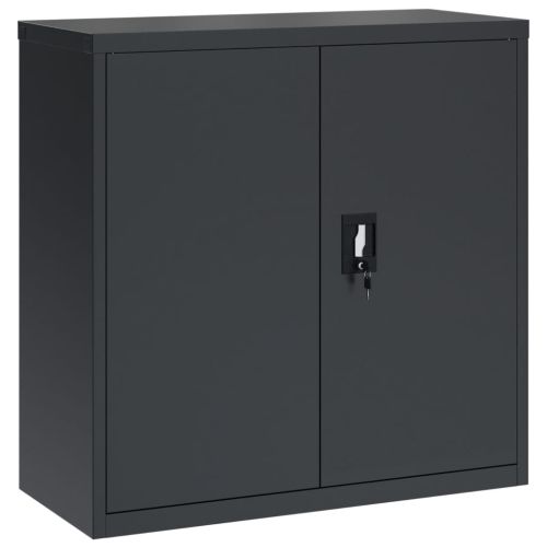 Шкаф за папки антрацит 90x40x90 см стомана