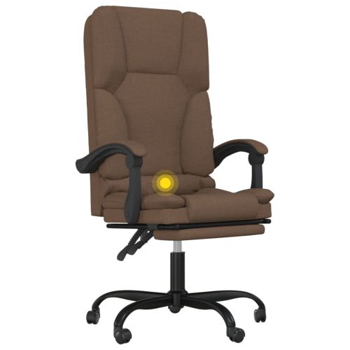 Масажен наклоняем офис стол, кафяв, текстил
