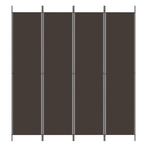 Параван за стая, 4 панела, кафяв, 200x220 cм, плат
