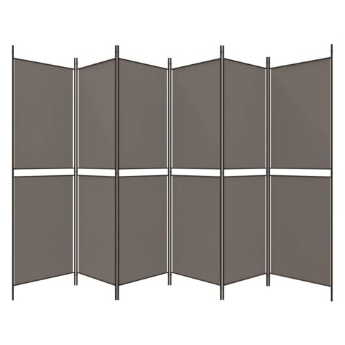 Параван за стая, 6 панела, антрацит, 300x200 cм, текстил