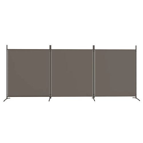 Параван за стая, 3 панела, антрацит, 525x180 cм, текстил
