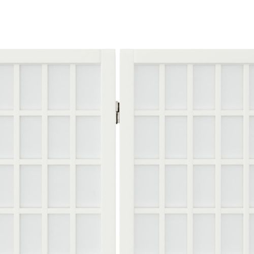 Параван за стая, 6 панела, в японски стил, 240x170 cм, бял