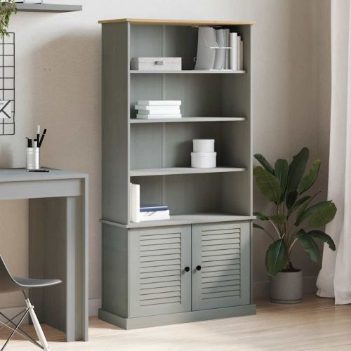 Етажерка за книги VIGO сива 85x35x170 см бор масив