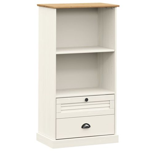 Етажерка за книги VIGO бяла 60x35x114,5 см бор масив