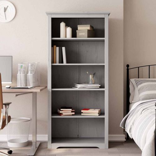 Етажерка за книги BODO сива 82x40x173 см бор масив 5 нива