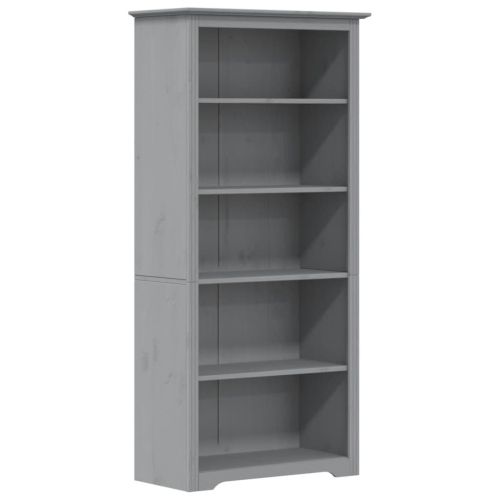 Етажерка за книги BODO сива 82x40x173 см бор масив 5 нива