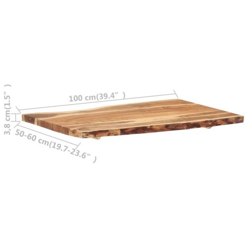 Плот за маса, акациево дърво масив, 100x(50-60)x3,8 cм