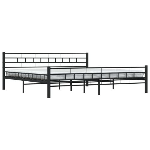 Рамка за легло, черна, стомана, 200x200 cм