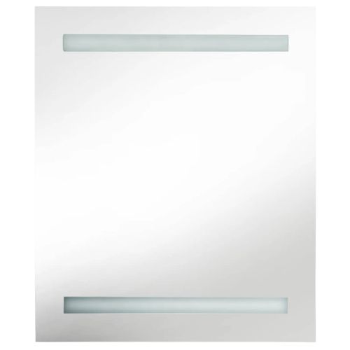 LED шкаф с огледало за баня, сияйно сиво, 50x14x60 см