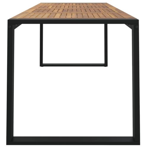 Градинска маса с U-образни крака 200x90x75 см масивна акация