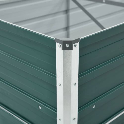 Градинска висока леха поцинкована стомана 400x80x45 см зелена