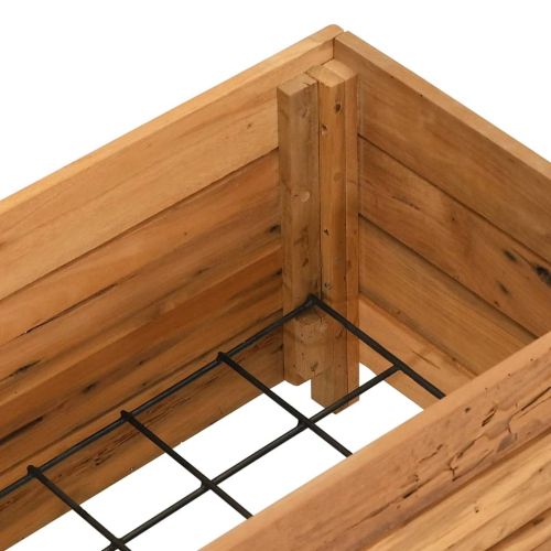 Повдигната леха 100x40x38 см рециклирано тиково дърво и стомана