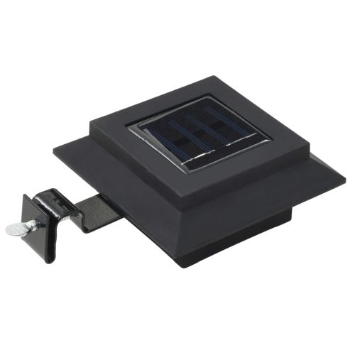 Градински соларни лампи, 6 бр, LED, квадратни, 12 см, черни