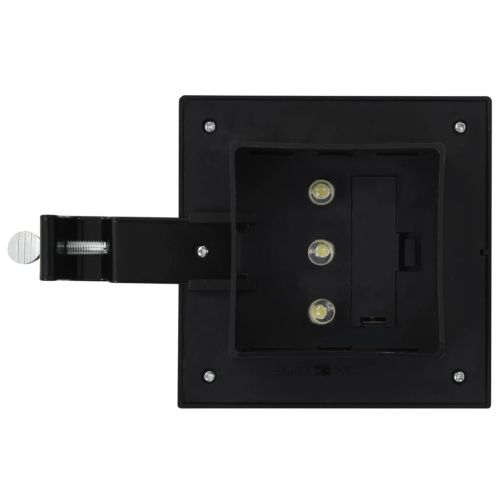 Градински соларни лампи, 6 бр, LED, квадратни, 12 см, черни