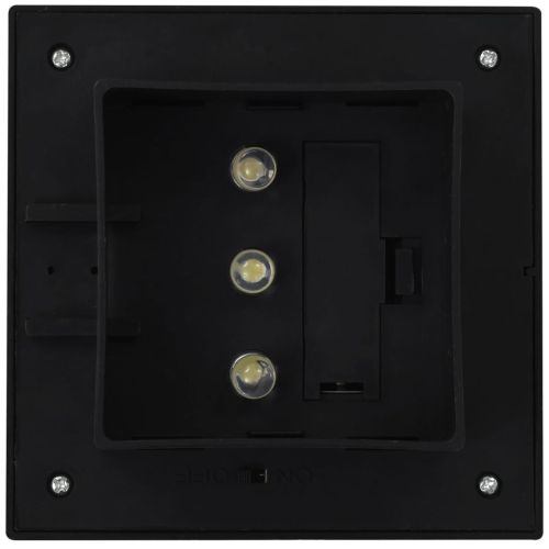 Градински соларни лампи, 6 бр, LED, квадратни, 12 см, черни