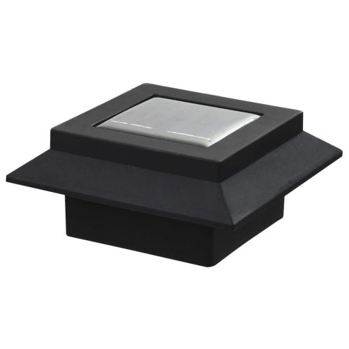 Градински соларни лампи, 6 бр, LED, квадратни, 12 см, черни