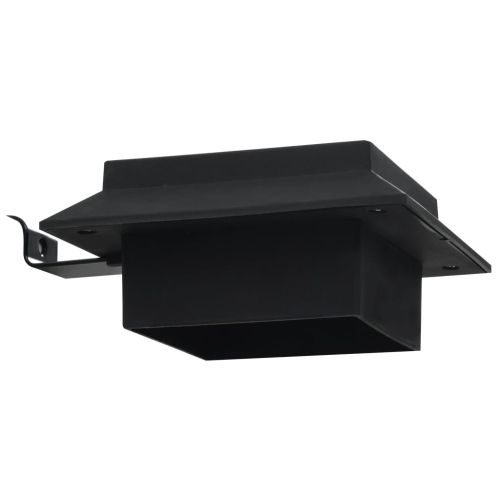 Градински соларни лампи, 6 бр, LED, квадратни, 12 см, черни