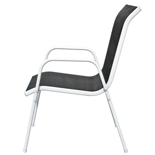 Бистро комплект, 3 части, стомана, черен