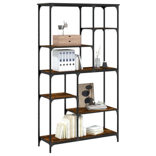 Рафт за книги 10 нива 99 x 35,5 x 176 cm Опушен дъб