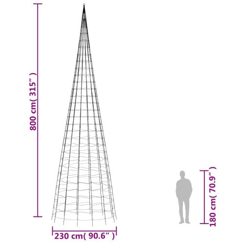 LED коледна елха 3000 LED топло бяло 800 см