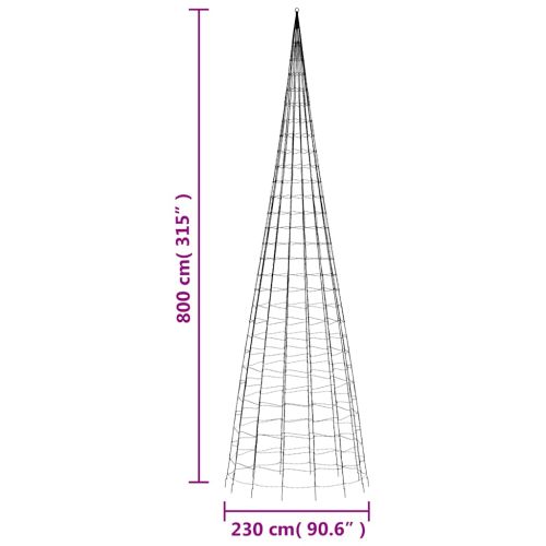 LED коледна елха 3000 LED топло бяло 800 см