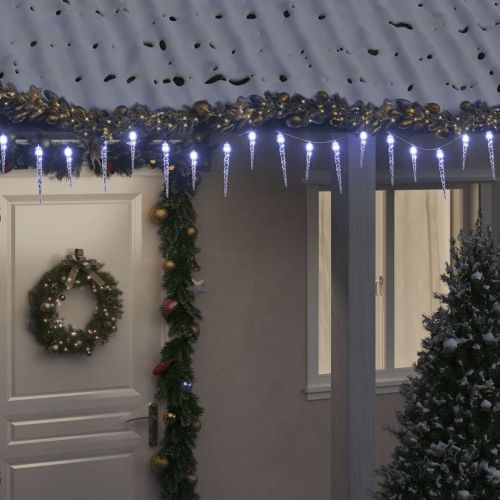 Коледна лампа тип „ледулка“ 200 LED диода, студено бяла, 20 м, акрил, PVC