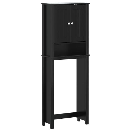 Шкаф над тоалетна чиния BERG черен 60x27x164,5 см масивно дърво