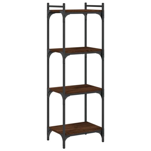 Библиотека 4 рафта кафяв дъб 40x30x120 см инженерно дърво