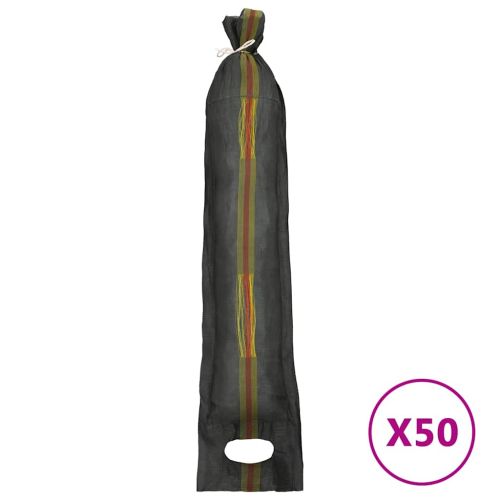 Пясъчни торби, 50 бр, тъмнозелени, 103x25 см, HDPE