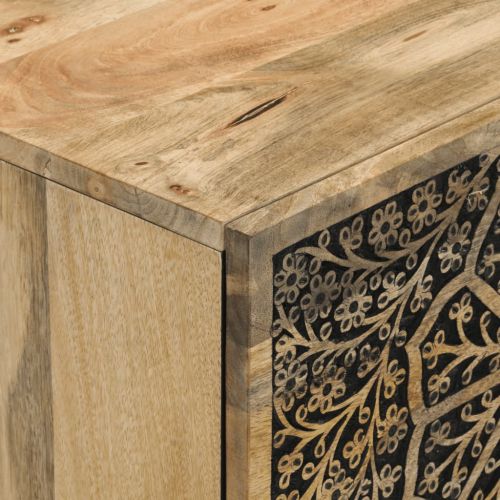Страничен шкаф 80x33x75 см манго масивно дърво