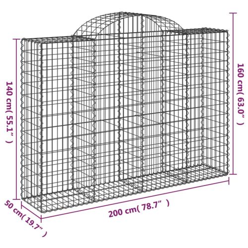 Габионни кошници арка 50 бр 200x50x140/160см поцинковано желязо