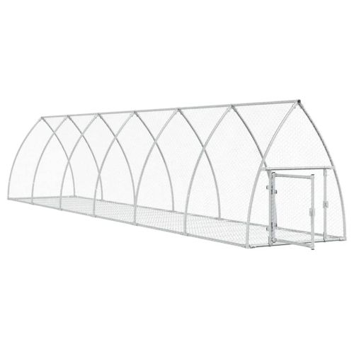 Клетка за зайци сребриста 105x600x120 см поцинкована стомана