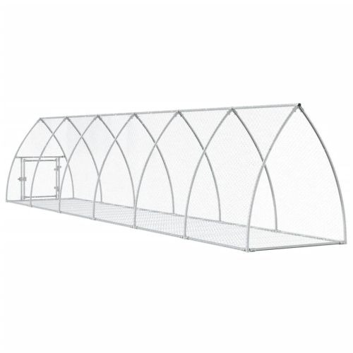 Клетка за зайци сребриста 105x600x120 см поцинкована стомана