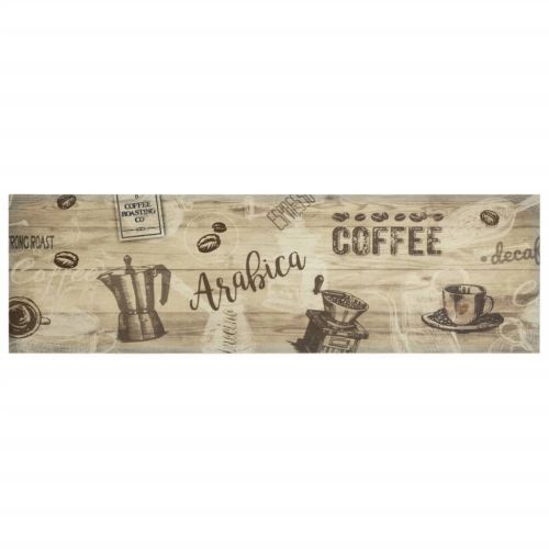 Кухненско килимче, миещо, Coffee, кафяво, 45x150 см, кадифе