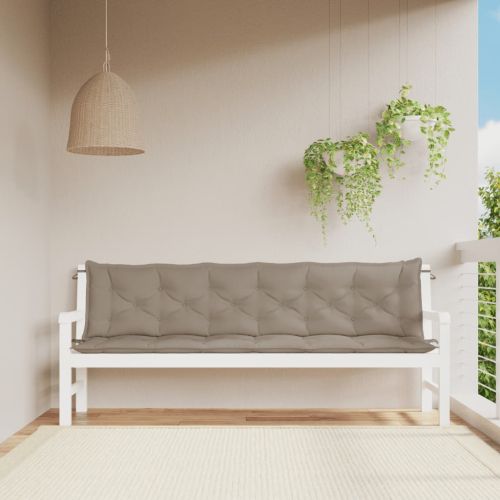 Възглавници за градински пейки 2 бр таупе 200x50x7 см плат