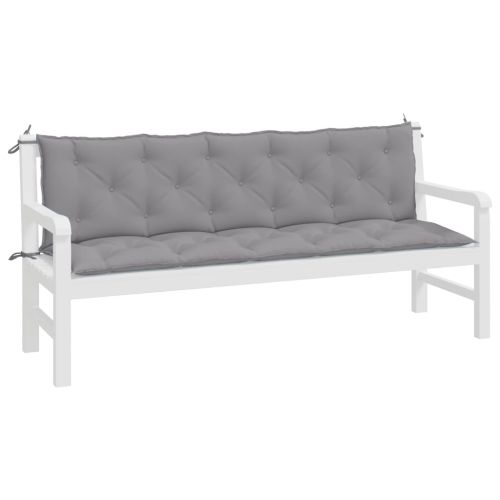 Възглавници за градински пейки 2 бр Сиво 180x50x7 см плат