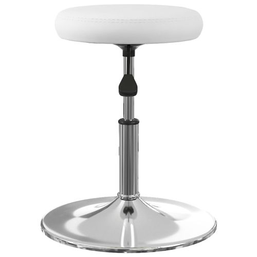 Трапезни столове, 2 бр, бели, изкуствена кожа