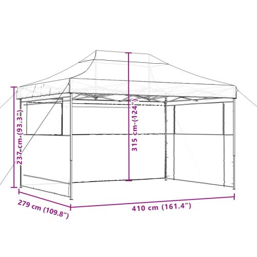 Сгъваема парти шатра pop-up с 3 странични стени оранжева