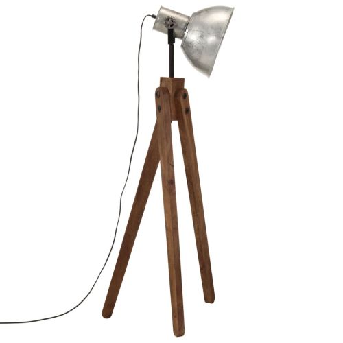 Подова лампа, 25 W, винтидж, сребриста, 45x45x120 см, E27