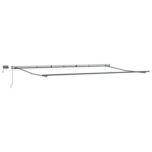 Ръчно прибираща се тента с LED, кафяв, 600x300 см