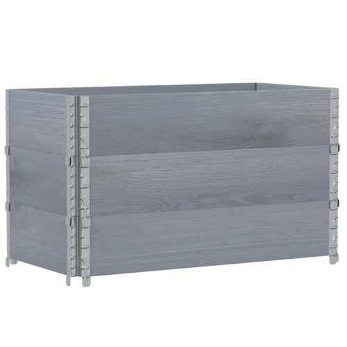 Палетни страници, сив, 3 бр, 100x50 см, борова дървесина масив