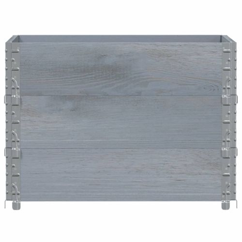 Палетни страници, сив, 3 бр, 80x60 см, борова дървесина масив