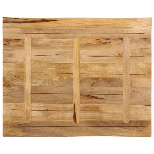 Плот за маса, жив ръб, 90x80x2,5 см, масивно дърво грубо манго