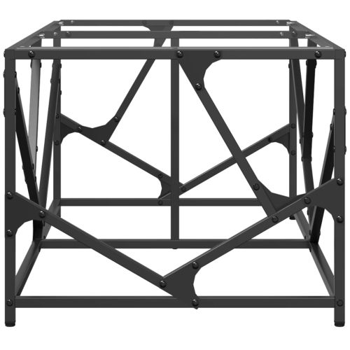 Маса за кафе с прозрачен стъклен плот 98,5x50x41 см стомана