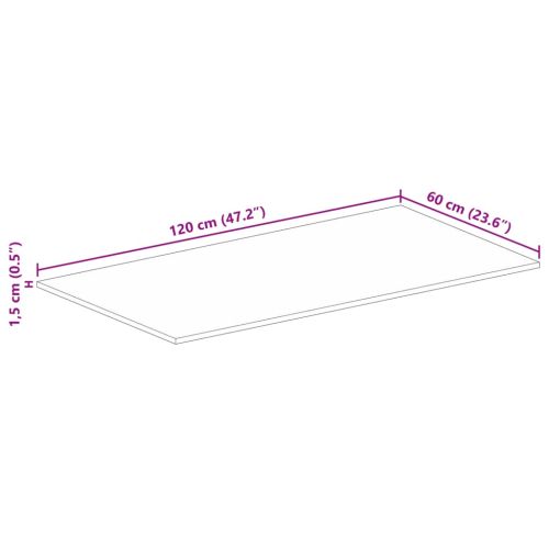 Плот за маса 120x60x1,5см правоъгълен масивно дърво грубо манго