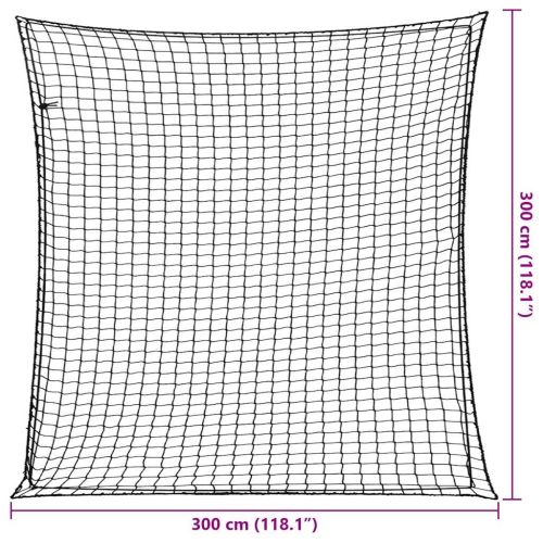 Мрежа за ремарке с еластично въже, черна, 3x3 м, PP